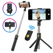 K10 Mobile Phone Tripod Stand Selfie Stick with Bluetooth Remote Control